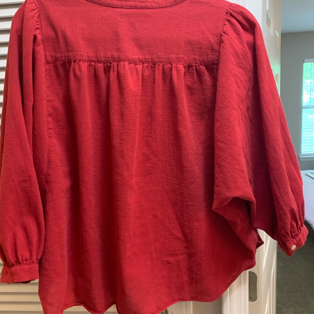Madewell Red Button Down Top - image 2